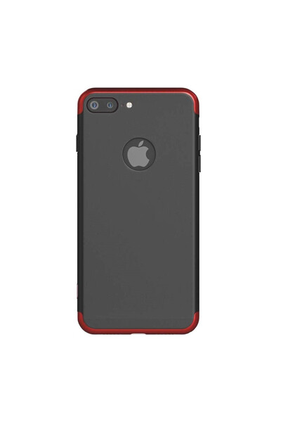 BLACK Θήκη για Apple iPhone 8 Plus, GloMax 360 Μαύρο-Κόκκινο
