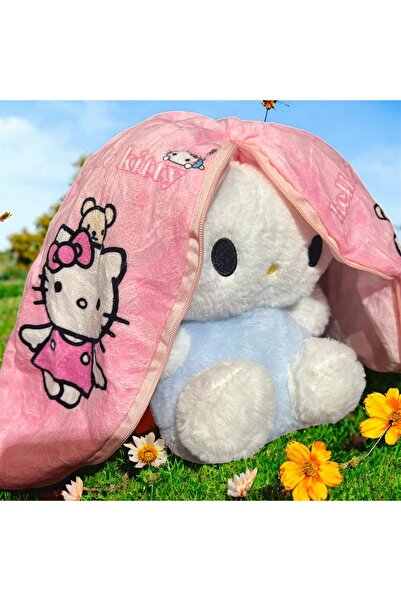 BLUBERRY Uyku arkadaşı elbiseli peluş hello kitty fermuarlı tatlı hello kitty