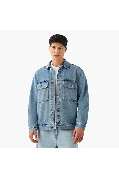 Lee Cooper Regular Fit Denim Jacket with Flap Pockets