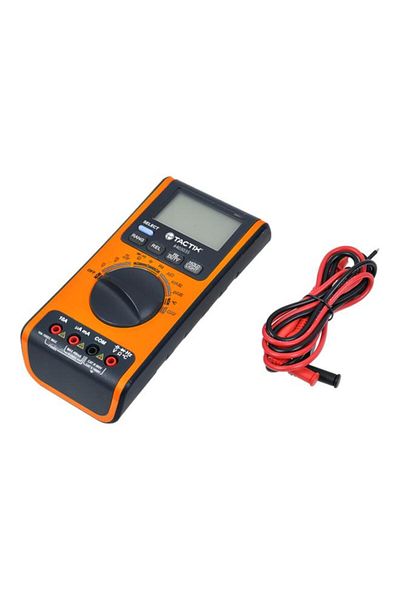 Generic Tactix AC/DC Rectangular Digital Multi Tester with LCD Display Orange and Black