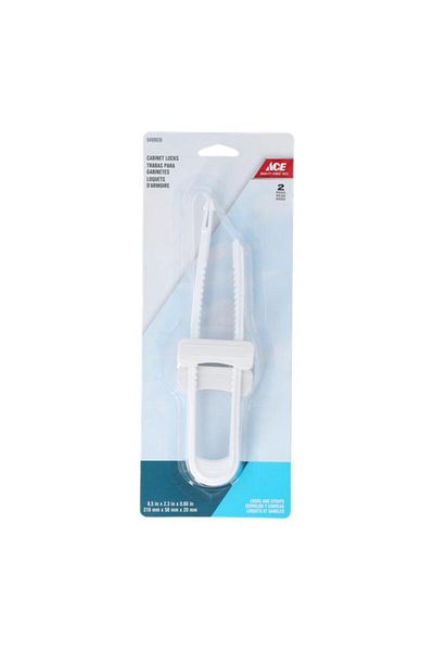 Generic ACE Child Safety Heavy-Duty Plastic Adjustable Cabinet Lock White 1103