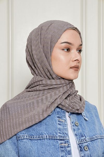 Gigiscarfs Gradient Striped Arya Chiffon Shawl - Platinum -