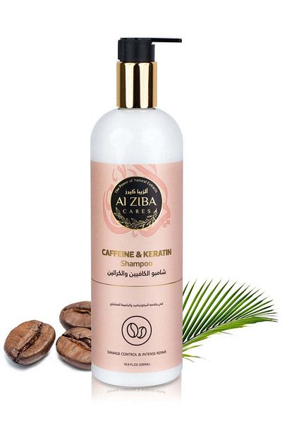 Alziba cares Caffeine and Keratin Shampoo with Niacinamide and Saw Palmetto Extract - Damage Control