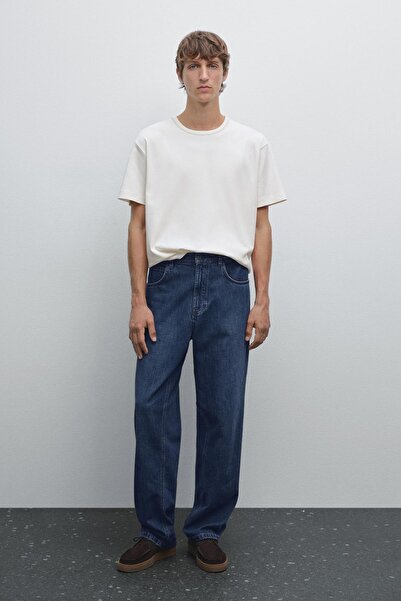 Massimo Dutti Kontrast dikişli kısa kollu t-shirt