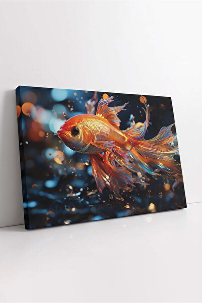KOSS Dijital Pictură pe pânză cu pește auriu, pictură cu pește auriu, pânză d...