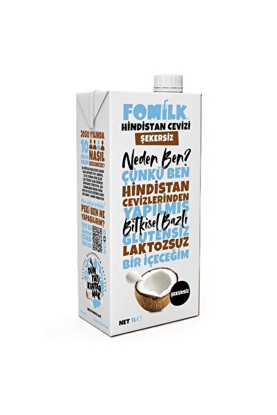 Fomilk Şekersiz Hindistan Cevizi Sütü 1lt