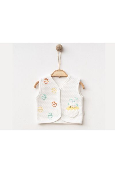 Ege Bebek New Born Baby 0-3-6-9-12 Month Chick Printed Detailed Vest