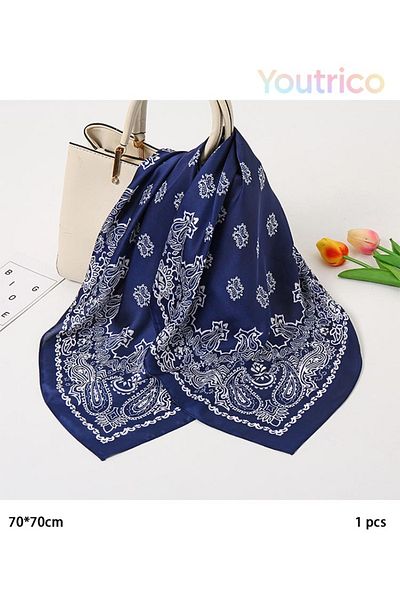 Youtrico New Paisley 70x70cm Faux Silk Scarf - Versatile Women's Accessory for Decor