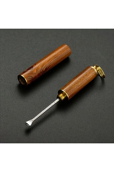 Barbarosshop Powder Medicine Storage Box Handmade Sandalwood Pendant Keychain