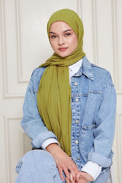 Gigiscarfs Gradient Striped Arya Chiffon Shawl - Oil Green -