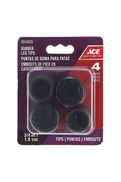 Generic ACE 4-Piece Non-Slip Heavy-Duty Sturdy High-Quality Rubber Leg Tips Black 1.9cm