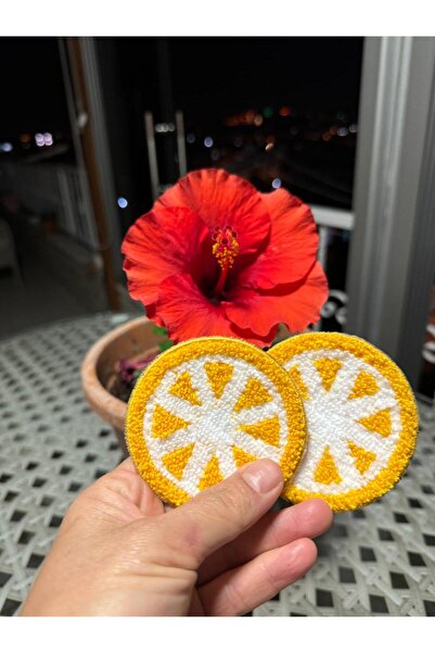 İNCİ ÇEYİZ 2 Adet Punch Limon Desenli Araba Bardak Altlığı.&Araba Aksesuar 7 ...