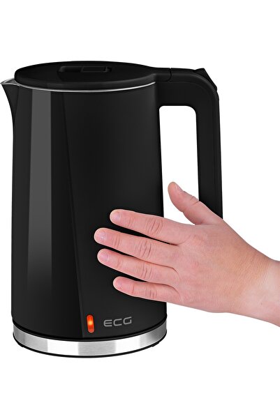 ECG Electric kettle ECG RK 1702 Safe to Touch Black, 1.7 liters, 2200 W,double walls, black