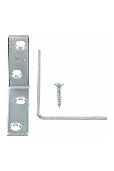 Generic ACE 4-Piece Zinc L-Corner BrSilver 5.1 x 1.6cm