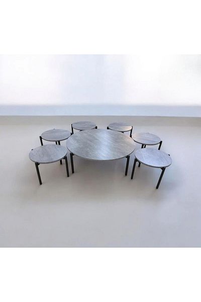DEC13 6+1 round floor table set, modern and elegant design