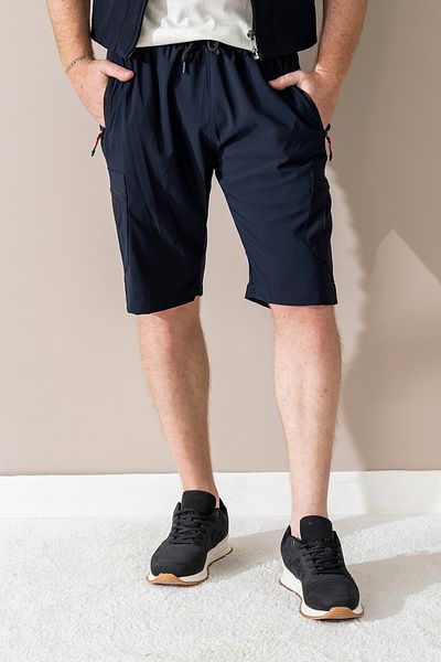Souris Ανδρικό Navy Blue 5 Pockets Outdoor Cargo Capri Σορτς αναπνεύσιμο ύφασμα Lycra