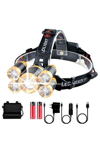 Sofia Concept Headlamp, 5 LEDs, Zoom, Sensor, IPX6, 2 Batteries, 180° Angle, 90° Rotation