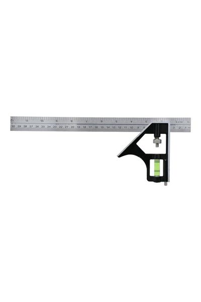 Generic ACE Adjustable Combination Square Silver and Black 12inch