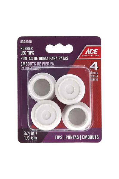 Generic ACE 4-Piece Non-Slip Heavy-Duty Sturdy High-Quality Rubber Leg Tips Off White 1.9cm