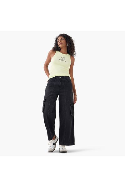 SP Characters Snoopy Embellished Sleeveless Tank Top