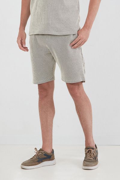 Fulla Moda Seersucker Shorts with Tie Waist