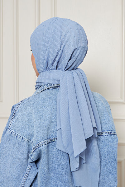 Gigiscarfs Σάλι Arya Chiffon με ντεγκραντέ ρίγες - Μπλε τζιν -