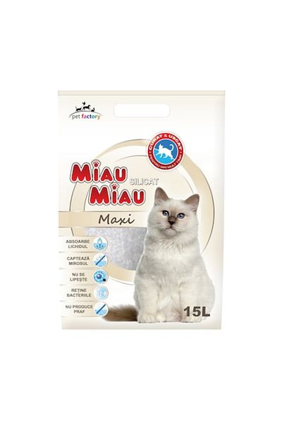 MIAU MIAU Hygienic cat litter Miau-Miau, Silicate, 15L