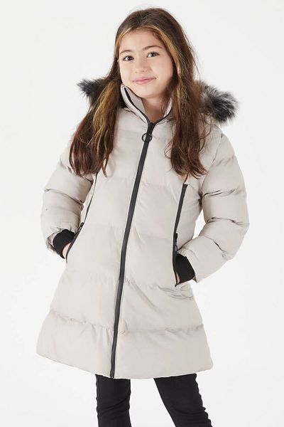 YARENKİDS Girl's Inflatable Coat Furry Black Detachable Hood Zippered