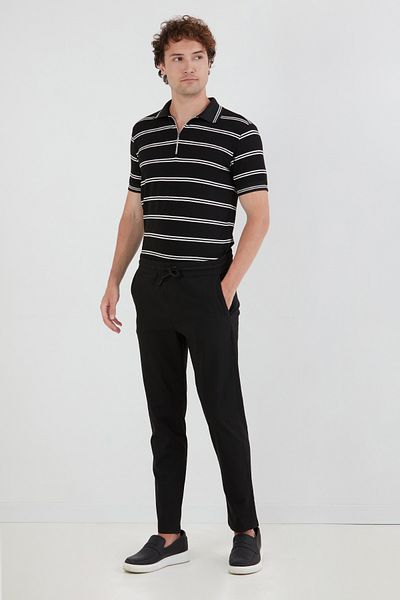 Fulla Moda Tie Waist Jogger Fabric Trousers