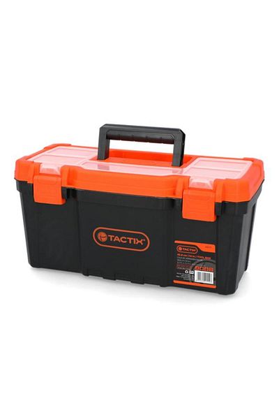 Generic Tactix 40.8cm Plastic Tool Box Orange and Black