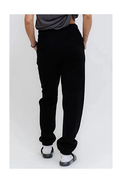 Guess Pantaloni negri Roberto cu logo pentru damă