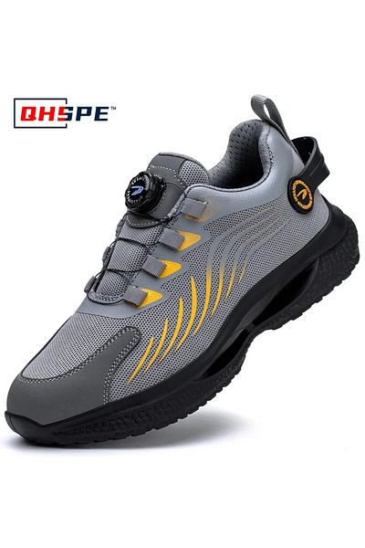Choice 43 E-Grey Rotating Button New Safety Shoes Men Anti-smash Anti-puncture Work Shoes Fashion Men Sport