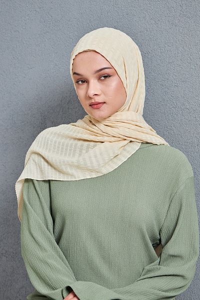 Gigiscarfs Gradient Striped Arya Chiffon Shawl - Light Yellow -