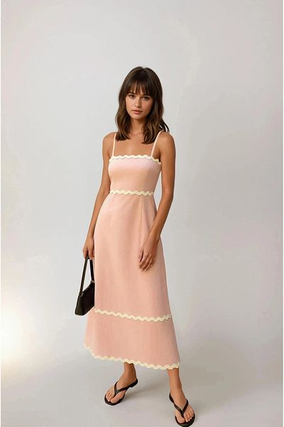 MAYELN Erica Strap Midi Dress - Stylish Summer Design, Comfortable Fit