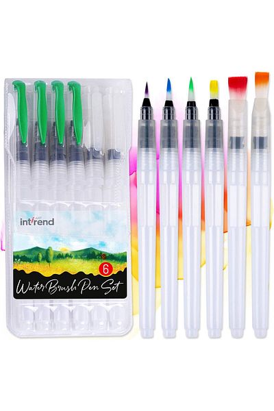 intrend Set of 6 painting brushes, Intrend, With water tank, Rechargeable