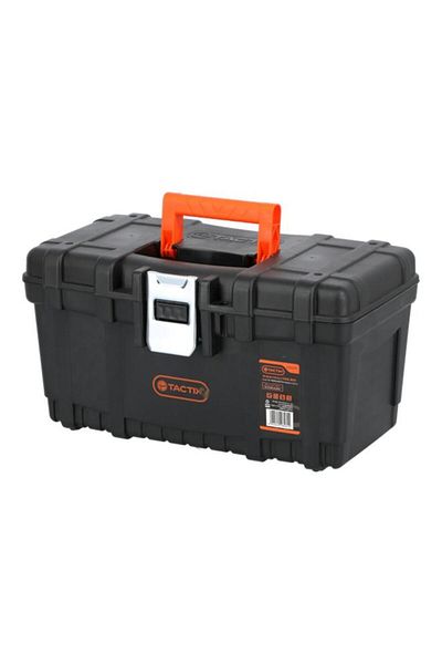 Generic Tactix Heavy Duty Plastic Tool Box Black and Orange