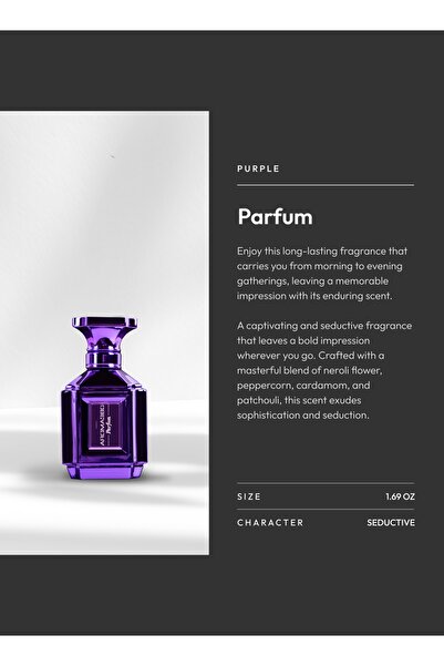 Aroma360 عطر أرجواني للجنسين - روائح النيرولي والباتشولي والفلفل والهيل - 50 مل