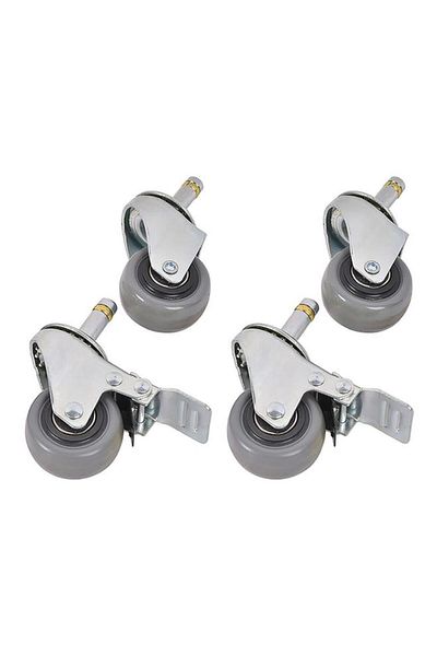 Generic Tactix 4-Piece Heavy Duty Castor Wheels Silver and Grey 2 x 1inch
