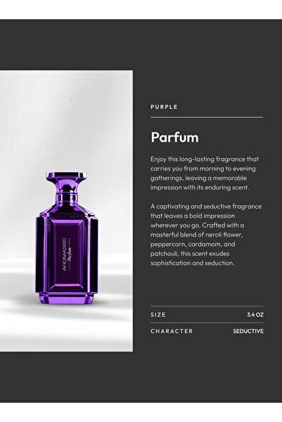 Aroma360 عطر أرجواني للجنسين - روائح النيرولي والباتشولي والفلفل والهيل - 100 مل