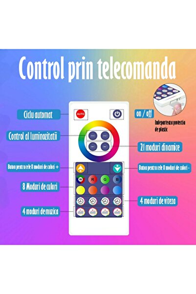 REVOSE Lampa Modulara Inteligenta tip Hexagon cu Aprindere prin Atingere Led RGB