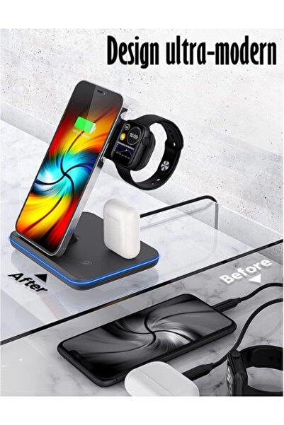 REVOSE Incarcator Wireless ™, Statie Incarcare Incarcator rapid Qi 3 in 1 15w Incarcare Rapida