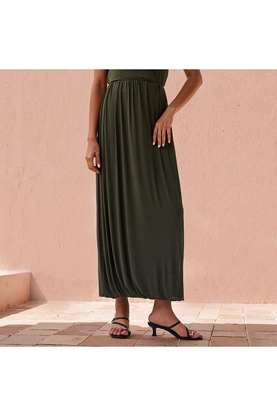 Iconic Balloon Hem Maxii Skirt with Elasticated Waistband