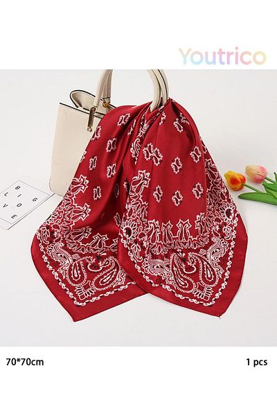 Youtrico New Paisley 70x70cm Faux Silk Scarf - Versatile Women's Accessory for Decor