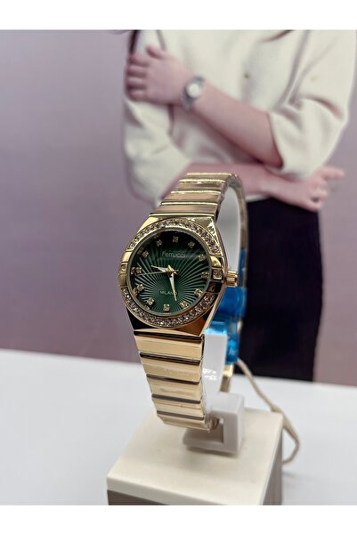 Ferrucci ساعة يد نسائية ذهبية مقاس 28 ملم مقاومة للماء ضمان لمدة عامين