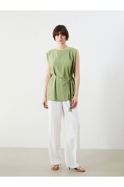 LC Waikiki Crew Neck Belted Blouse