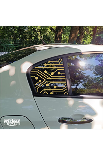 Sticker Works EGEA Kelebek نمط الدائرة الزجاجية - يمين يسار