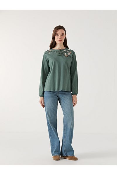LC Waikiki Tie Collar Patterned Women's Blouse
