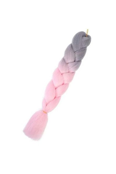WNY Synthetic Hair Extension for Braiding, B56, Gray Pink, 100g, 60cm