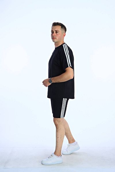 TMB 3 Stripe Shorts Suit Black