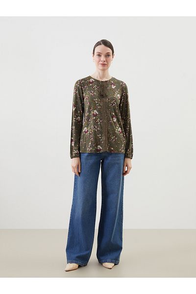 LC Waikiki Women's Blouse with Tie-Down Collar Flower